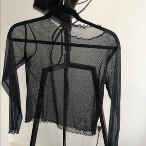 Brandy Melville sparkly sheer top one size